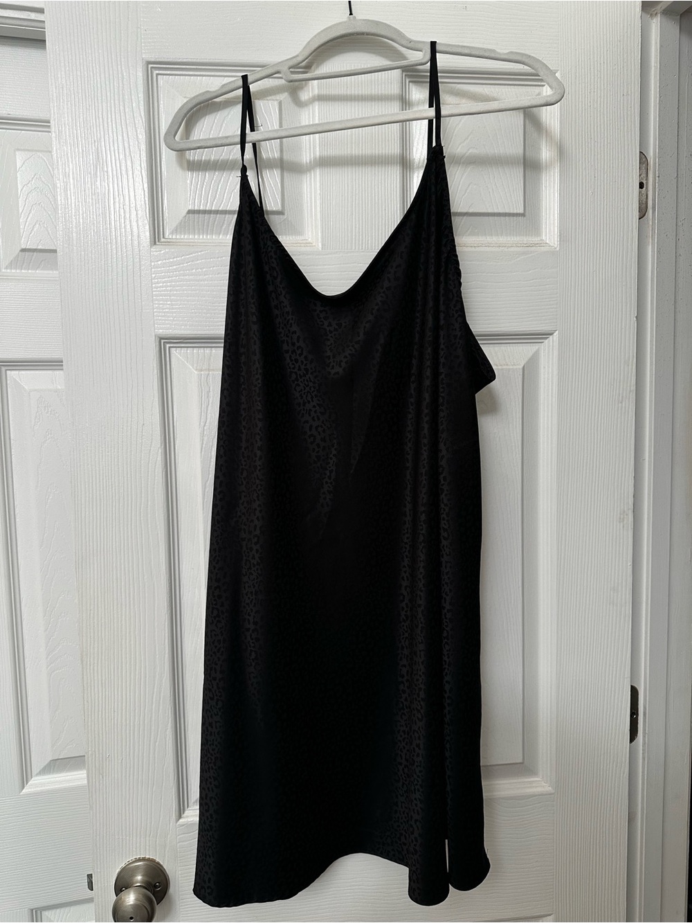 Joyspun black Cheetah print satin nightgown 3X
